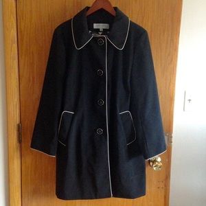 Anne Klein XL black rain coat trench jacket